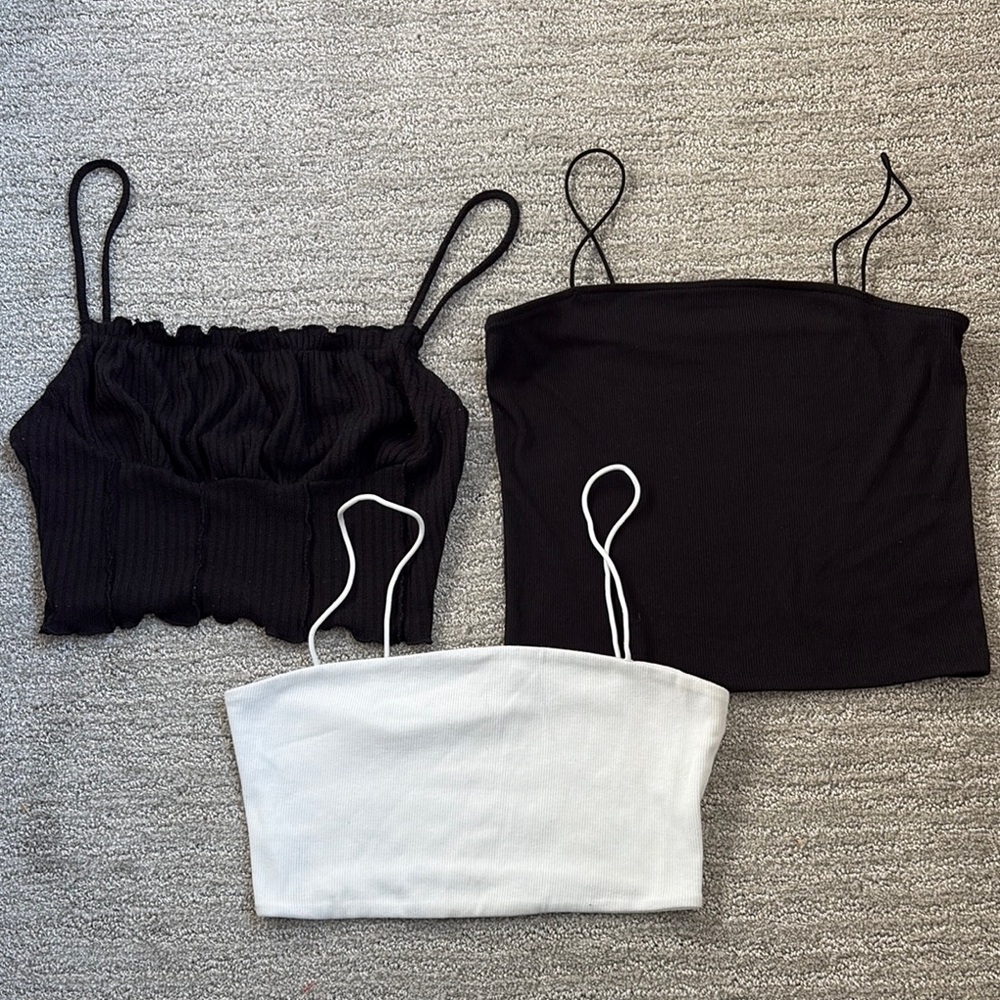 Black and White Women's Tank Set